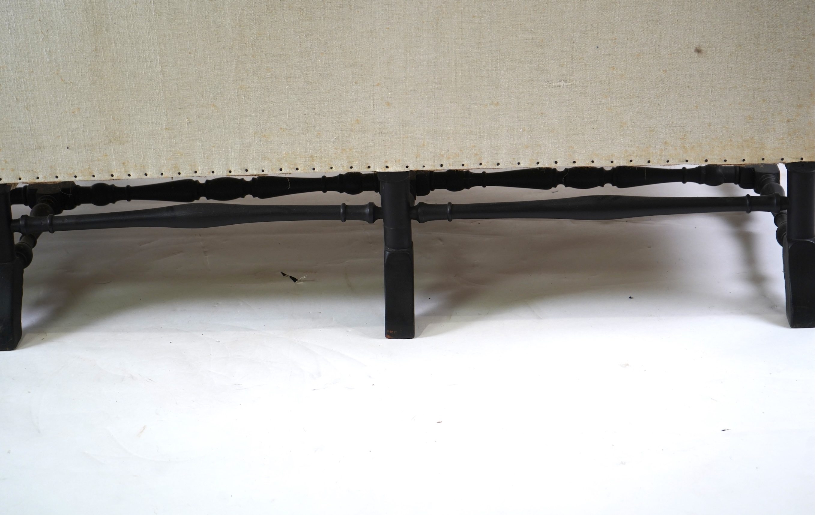 A Jacobean revival Knowle type three seater sofa